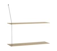 Woud Etagère Stedge Chêne blanchi-noir. 80 cm. 2 étagères