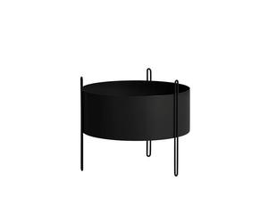 Woud Plante en Pot Pedestal Noir Moyen