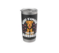 Wouf D Amour Pour Mon Airedale Chien Adorable Gobelet isotherme en acier inoxydable double paroi