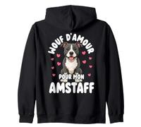 Wouf D Amour pour Mon Amstaff Chien Adorable Sweat à Capuche