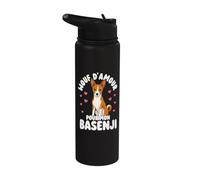 Wouf D Amour Pour Mon Basenji Chien Adorable Stainless Steel Insulated Water Bottle