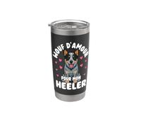 Wouf D Amour Pour Mon Heeler Chien Adorable Gobelet isotherme en acier inoxydable double paroi