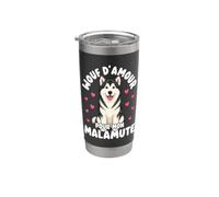 Wouf D Amour Pour Mon Malamute Chien Adorable Gobelet isotherme en acier inoxydable double paroi