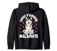 Wouf D Amour pour Mon Malamute Chien Adorable Sweat à Capuche