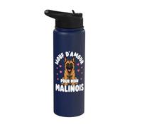 Wouf D Amour Pour Mon Malinois Chien Adorable Stainless Steel Insulated Water Bottle