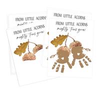 Woukaup Lot de 10 kits d'empreintes de mains d'automne à faire soi-même, à partir de petits glands chênes puissants, arbres qui poussent des mains, cartes souvenirs, travaux manuels de Thanksgiving