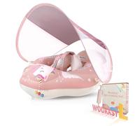 Woukksy Bouée Bébé (Bouee Bebe)-Anneau de Natation Bébé avec Toilette Solaire SPF50+ Détachable,Flotteur Anti-Bascule Équilibré pour Nourrissons et Enfants de 6 à 36 Mois