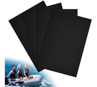 WOUMON Kit de Réparation de Bateau Gonflable, 4 PCS Correctifs de Réparation de PVC, Patch de réparation pour Bateau,Canoë,Kayak,Pneumatique (Noir)