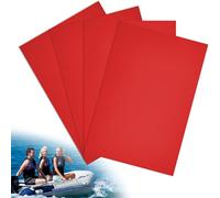 WOUMON Kit de Réparation de Bateau Gonflable, 4 PCS Correctifs de Réparation de PVC, Patch de réparation pour Bateau,Canoë,Kayak,Pneumatique (Rouge)