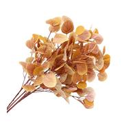 WouND Lot de 4 feuilles d'eucalyptus artificielles d'automne - 84 cm - Feuilles d'eucalyptus artificielles à tige longue en soie - Pour automne, maison, mariage, festival, décoration de fête, orange