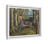 Wounded Deer Frida Kahlo Canvas Prints - Stretched Framed Wall Art Print 12x9inch 30x23cm (Horizontal) / White / 1.25inch 3.175cm