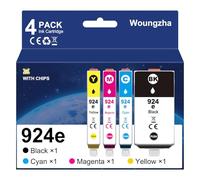 Woungzha 924 Cartouches d'encre pour 924e Cartouches Compatibles avec OfficeJet Pro 8120 OfficeJet Pro 8122e 8124e 8125e 8132e 8134e 8135e All-in-One (Noir, Cyan, Magenta, Jaune,avec Puce)