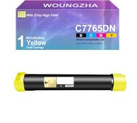 Woungzha C7765dn Cartouche de toner 593-BBDD 593-BBCY 593-BBCM 593-BBCO compatible avec imprimante Dell C7765 C7765dn C7765dnf (1 jaune)
