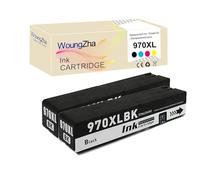Woungzha Cartouche d'encre compatible 970XL 970 XL 971XL 971 XL High Yield Pigment de remplacement pour HP Officejet Pro X451DN X451DW X476DN X476DW X551DW X576DW X576dn MFP (2 noires)
