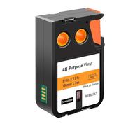 WoungZha Compatible avec Dymo XTL 1868767 All Purpose Vinyl Étiquette noire sur orange pour Dymo XTL-300 XTL-500 XTL300 XTL500 Étiqueteuse 3/4" x 23 feet (19 mm x 7 m) (1-Pack)