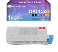 Woungzha Compatible Cartouche de toner C532 C542 MC563 MC573 Remplacement pour Oki Okidata C532dn C542dn MC563dn MC573dn (1 Magenta)