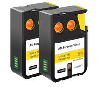 WoungZha Dymo XTL 1868772 Lot de 2 étiquettes en vinyle à usages multiples Noir sur jaune pour étiqueteuse Dymo XTL-300 XTL-500 XTL300 XTL500 19 mm x 7 m