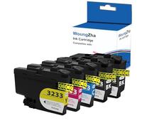 Woungzha LC3233 XL Cartouche d'encre pigmentée de remplacement pour Brother DPC-J1100DW MFC-J1300DW (5-Pack)