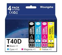 Woungzha Lot de 4 cartouches d'encre T40D Multipack compatible pour Epson T40D1 pour Epson SureColor SC-T2100, SureColor SC-T3100 SC-T5100, SureColor SC-T3100M MFP
