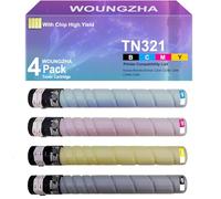 Woungzha TN321 Cartouche de toner de rechange pour Konica Minolta BizHub C224 C224e C284 C284e C364 C364e (4-Pack)