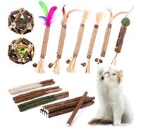 WOUSEDO - Jouets à mâcher à l'herbe à chat pour chats, lot de 24 jouets pour chat Silvervine, bâtonnets naturels pour chat, Silvervine Natural