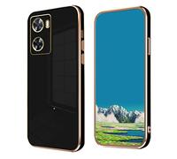 Wousunly Compatible avec Oppo A57s coque en silicone rose, placage Oppo A57 4g coque de téléphone antichoc fine et souple (noir)