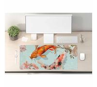 Woutay Sous-main de bureau, carpe et fleur, grand tapis de souris, accessoires de bureau