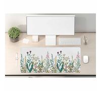 Woutay Sous-main de bureau, herbes et fleurs sauvages, grand tapis de souris d'ordinateur