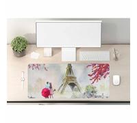 Woutay Tapis de Bureau, Amants de la Tour Eiffel, Grand Tapis de Bureau pour Clavier de Ordinateur Étendu