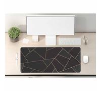 Woutay Tapis de bureau pour souris, lignes dorées, tapis d'écriture pour ordinateur portable facile à nettoyer pour le travail au bureau/à domicile