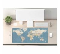Woutay Tapis de souris, carte du monde, base en caoutchouc antidérapant, tapis pour le bureau ou la maison