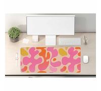 Woutay Tapis de souris de jeu, motif artistique moderne, rose jaune, grand tapis de souris lavable, tapis de protection antidérapant pour bureau