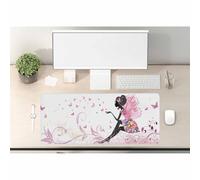 Woutay Tapis de souris de jeu, motif fée papillon, tapis de bureau antidérapant