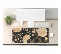 Woutay Tapis de souris, fleur dorée, tapis de souris de jeu, tapis de bureau cool pour clavier et souris