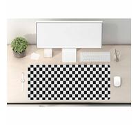Woutay Tapis de souris, motif damier noir et blanc, tapis d'ordinateur portable, tapis de bureau pour bureau et maison