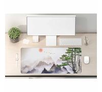 Woutay Tapis de souris, peinture de paysage de pin chinois, tapis de souris de jeu, tapis de bureau cool pour clavier et souris