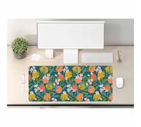 Woutay Tapis de souris pour ordinateur portable facile à nettoyer Motif oranges, citrons et fleurs