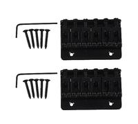 Wouueso 2X Pont de Guitare à Queue Dure Fixe à 6 Cordes Noir pour Guitare Strat