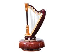 Wouueso Boîte à musique rotative de style littéraire et classique, boîte à musique, ornements de bureau, cadeau d'anniversaire pour les amateurs de musique, harpe