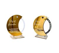 Wouueso Calendrier de l'Avent Ramadan, compte à rebours du Ramadan, Mubarak, acrylique, décoration de table Ramadan, durable, facile à installer, doré et argenté