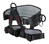Wouueso Ceinture de sécurité de travail, demi-corps, réglable, pour escalade en hauteur, pour ceinture de sécurité de travail, noir et rouge