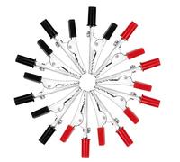 Wouueso Lot de 10 petites pinces crocodiles rouges et noires en métal pour le contrôle électrique des batteries de voiture