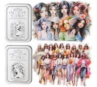 Wouueso Lot de 100 autocollants de scrapbooking avec motif de personnage pour journal intime, paquet éphémère pour journaux indésirables, avec boîte de rangement en