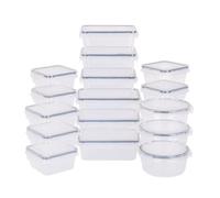 Wouueso Lot de 16 boîtes de conservation avec 16 couvercles faciles à fermer pour organiser le garde-manger et la cuisine