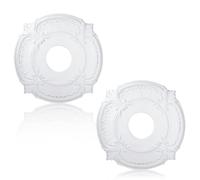Wouueso Lot de 2 médaillons de plafond en polyuréthane, décoratifs, pour lampes, ventilateurs de plafond, lustres, 12 diamètre extérieur