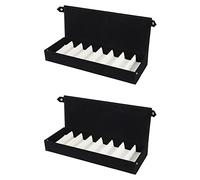 Wouueso Lot de 2 supports à 8 emplacements pour lunettes de soleil ou lunettes de soleil - Rangement pour - Unisexe - Noir