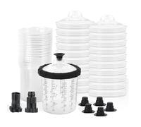 Wouueso Lot de 20 gobelets pour à peinture avec couvercles et inserts de taille standard 600 ml