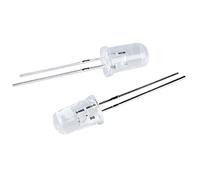 Wouueso Lot de 50 diodes électroluminescentes LED bleues à tête ronde transparente de 5 mm de diamètre