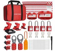 Wouueso LotoSafety Kit de marquage de verrouillage électrique, 4 LotoSafety avec clés différentes, crochets, verrouillage de fiche, pince