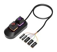 Wouueso Lumières LED RVB Commutateur de bureau d'ordinateur Carte mère PC Démarrage externe Bouton marche/arrêt et de réinitialisation Câble d'extension A